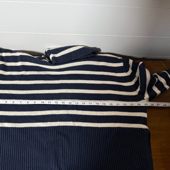 Gap Pullover Striped Navy and White Turtleneck Sweater Size Medium Nautical - Picture 13 of 13